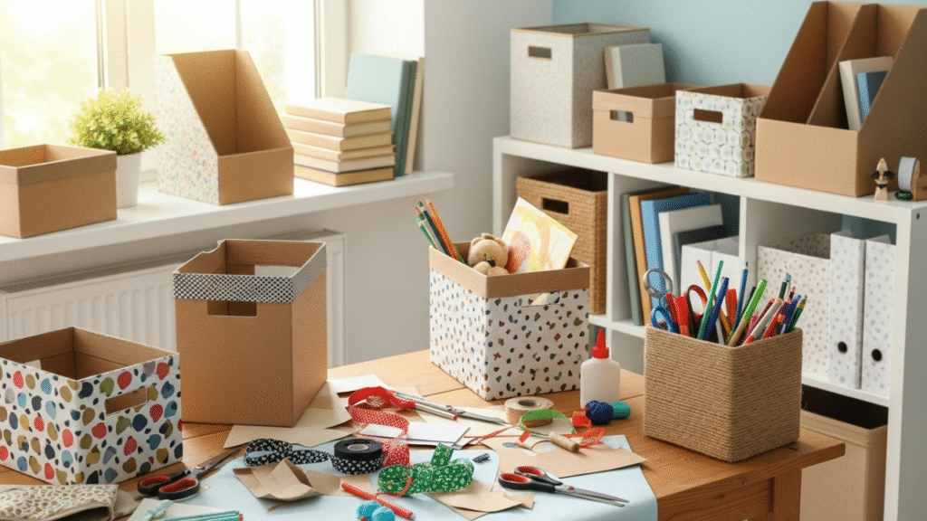 How to Turn Cardboard Boxes into Storage Organizers