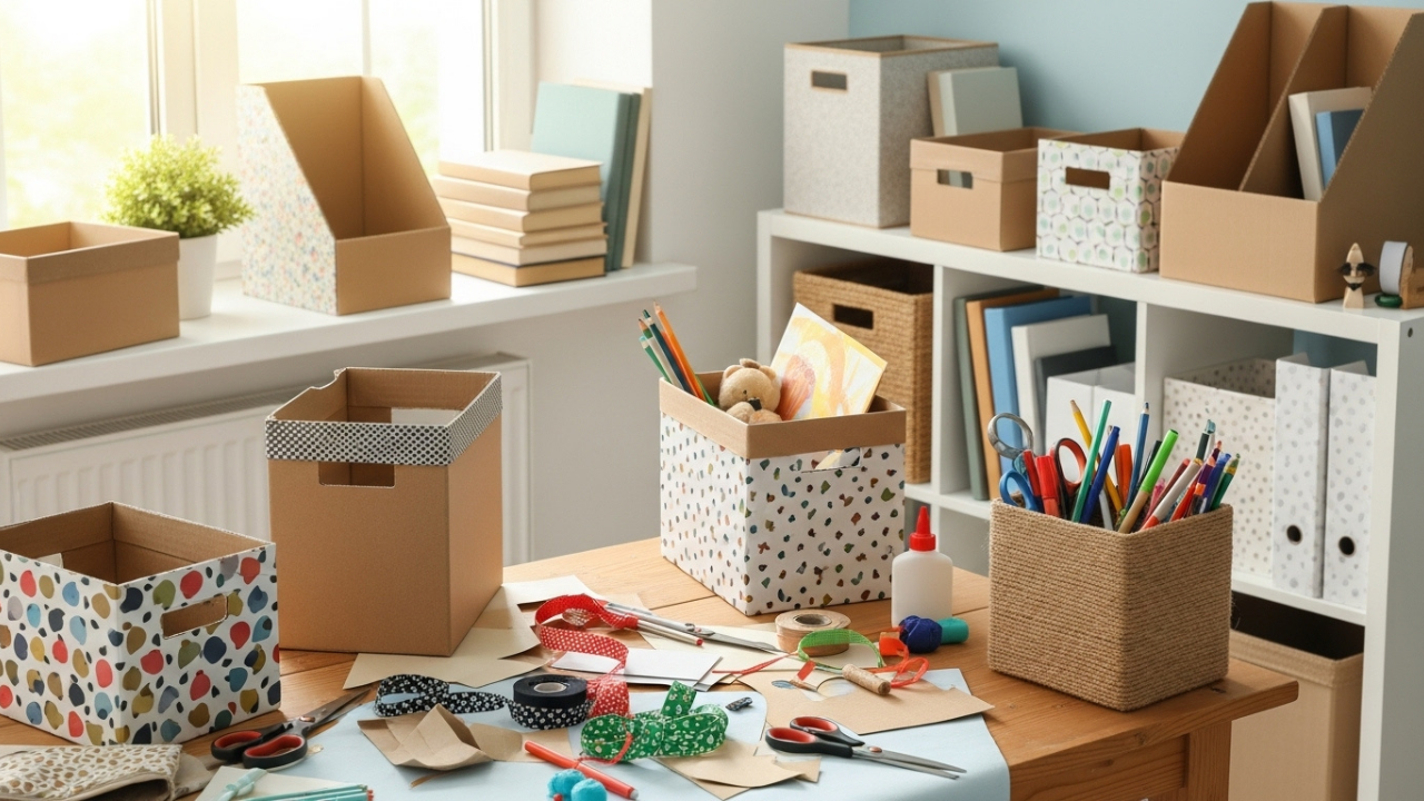 How to Turn Cardboard Boxes into Storage Organizers